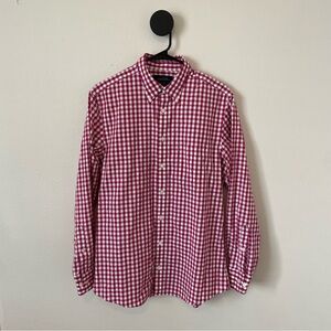 Charles Tyrwhitt Men’s Red Gingham Non-Iron Slim Fit Shirt Size Medium